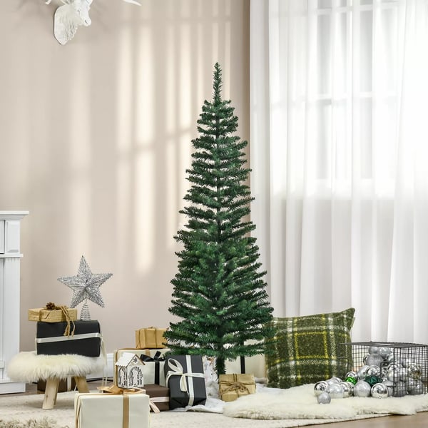 Joulukuusi 1,5 m Joulukuusi jalustalla Keinotekoinen kuusi 294 oksaa irrotettava PVC Vihreä Ø46 x 150 cm