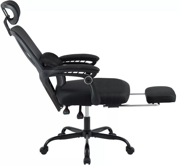 Liberton Työtuoli Musta Ergonominen Selkänojallinen Tuoli Metallirungolla