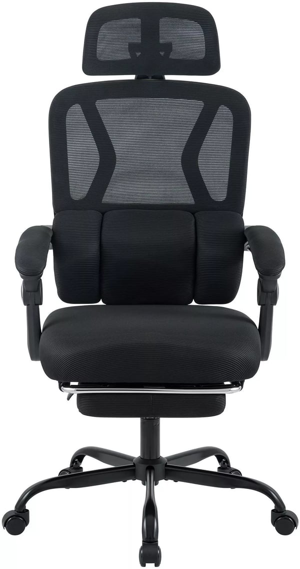 Liberton Työtuoli Musta Ergonominen Selkänojallinen Tuoli Metallirungolla