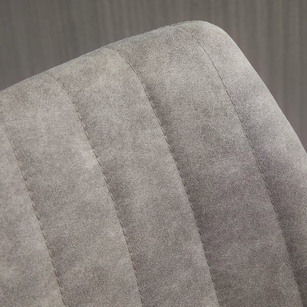 set med 2 barstolar i grå microfiber och stål, höjdjusterbar, retrodesign