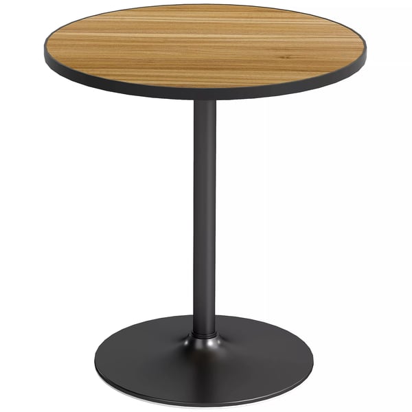 HOMCOM spisebord, rundt køkkenbord, moderne spisebord med bordplade i træ-look til 4 personer, sofabord til stuen, Ø70 x 76 cm, eg