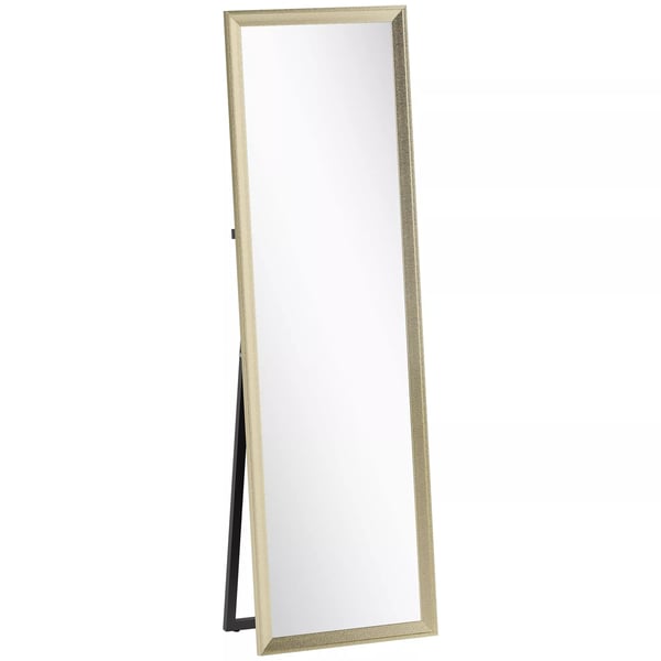 HOMCOM Helkropsspejl, Fleksibel Placering, 160 x 50 cm, Guldfarve