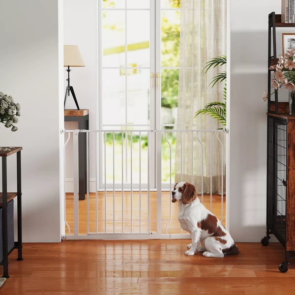 PawHut Hunde Dørsikringsgitter Hvid Stål/ABS 75-115 cm