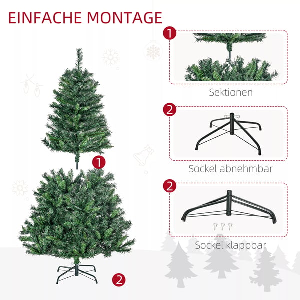 Juletræ Grantræ med Dekoration 120 LED'er 511 Spidser Ø95 x 150H cm