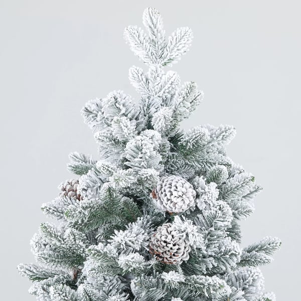 Kunstigt Juletræ 180cm Grønt m. 1489 grene, kunstsne, metalfod