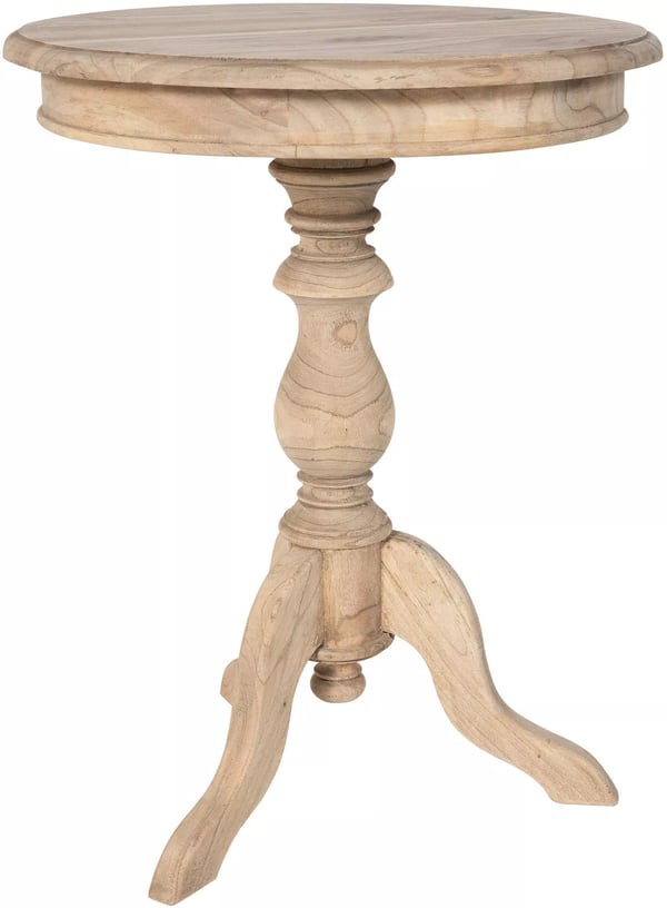 Wiva Naturligt Træ Sidebord - 50 cm Diameter, 64 cm Højde - Mindi Træ, FLEGT Certificeret