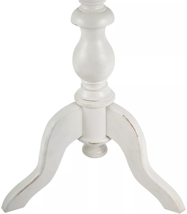 Wiva Antik Hvid Træ Sidebord - 50 cm Diameter