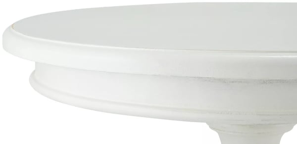 Wiva Antik Hvid Træ Sidebord - 50 cm Diameter