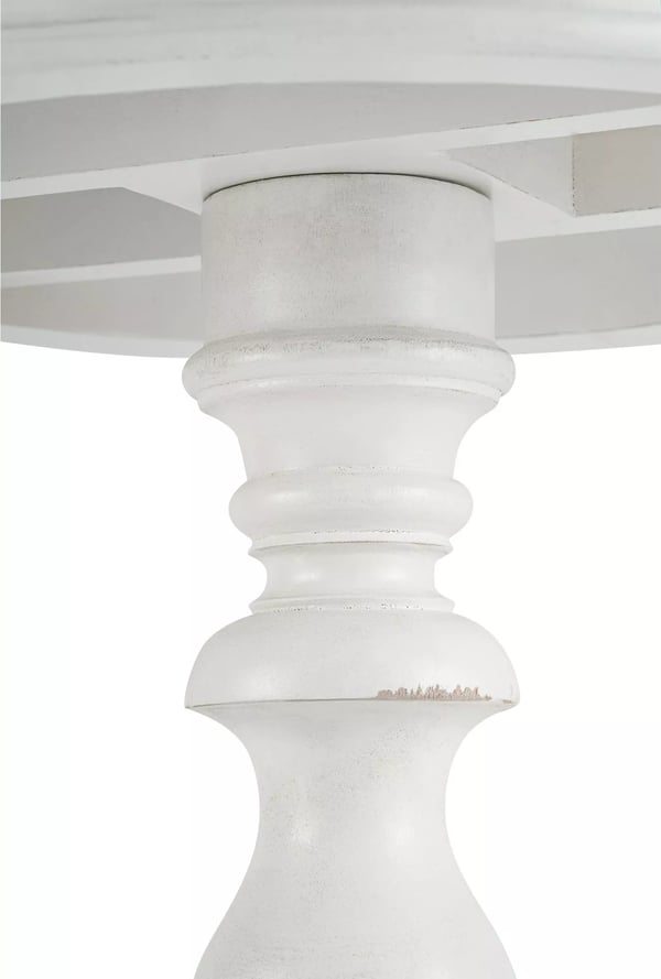 Wiva Antik Hvid Træ Sidebord - 50 cm Diameter