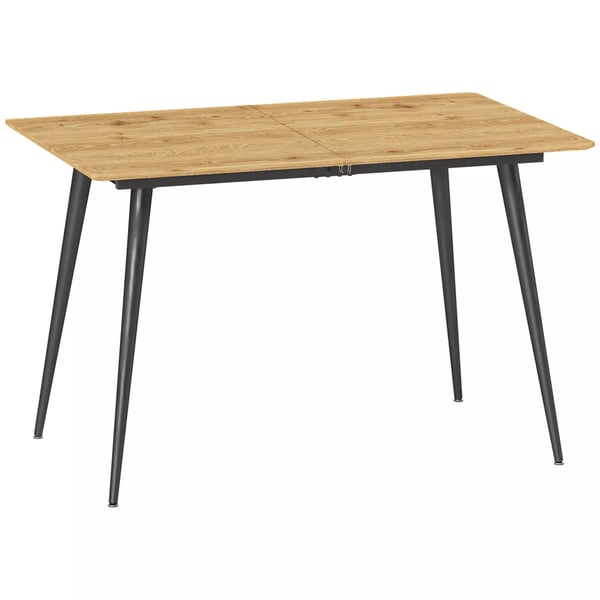 HOMCOM Udtrækkeligt Spisebord 120/160 x 75 cm i Naturtræ og Stål - Ideel til 6-8 Personer