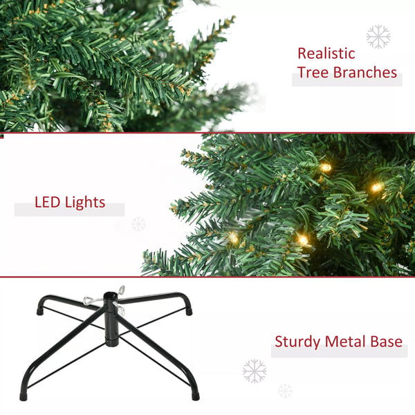 keinotekoinen joulukuusi, 210 cm joulukuusi 2154 kärjellä, 700 LED-valoa, liukumaton metalliteline, sisätiloihin, joulukoristeeksi, vihreä