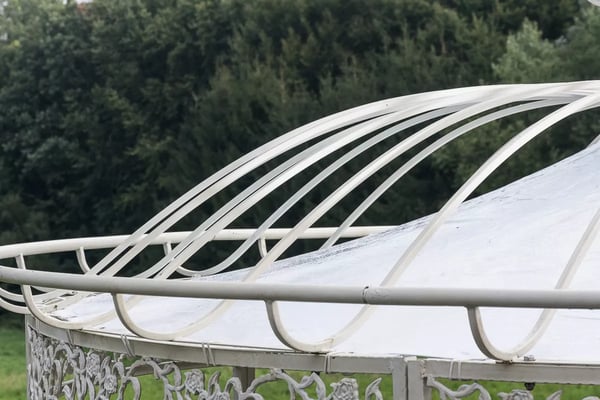 Vandtæt PVC-presenningstag til CLP Romantik Havepavillon 350 cm - Hvid