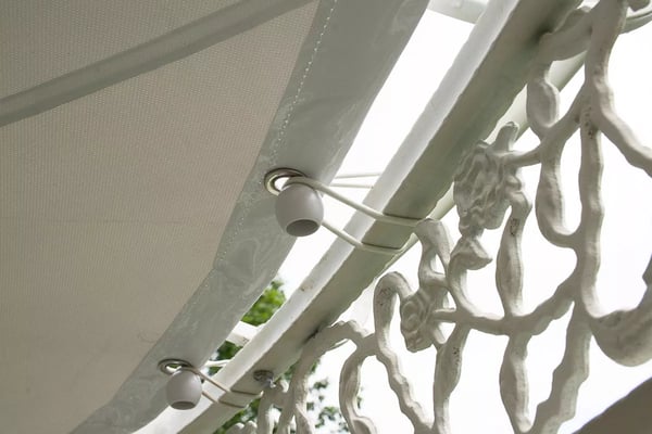 Vandtæt PVC-presenningstag til CLP Romantik Havepavillon 350 cm - Hvid