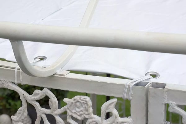 Vandtæt PVC-presenningstag til CLP Romantik Havepavillon 350 cm - Hvid