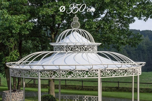 Vandtæt PVC-presenningstag til CLP Romantik Havepavillon 350 cm - Hvid