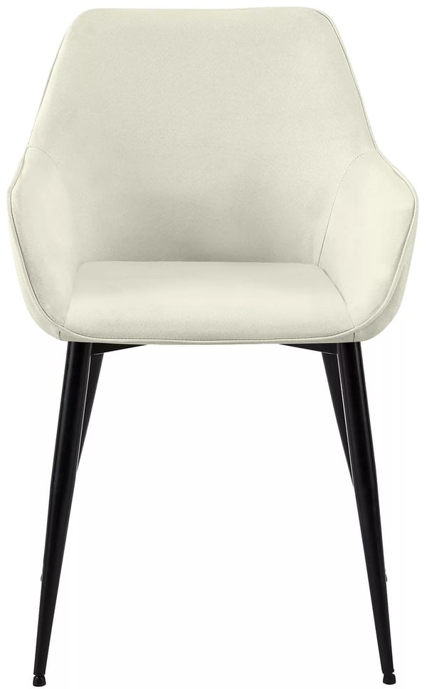 Luena stofspisebordsstol, creme, matsort metalstel