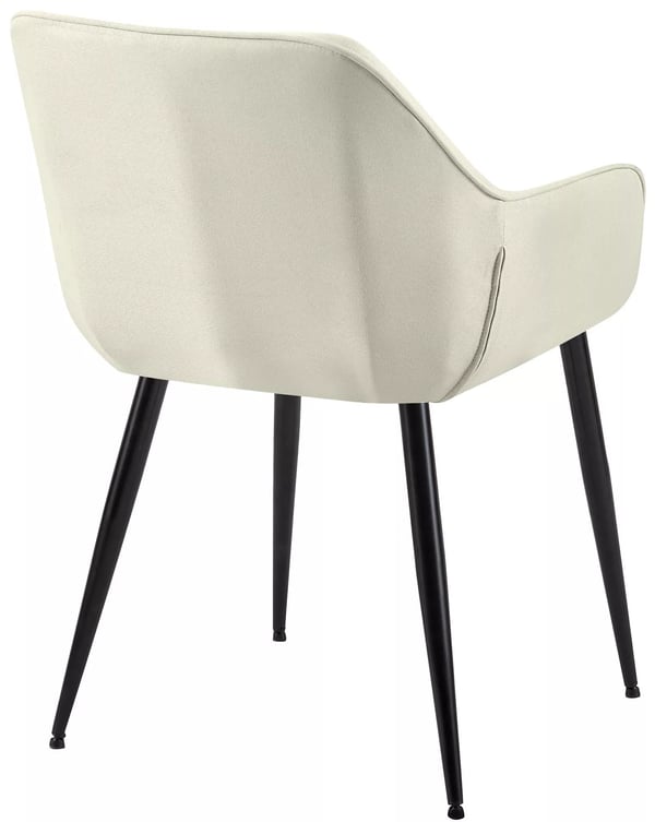 Luena stofspisebordsstol, creme, matsort metalstel