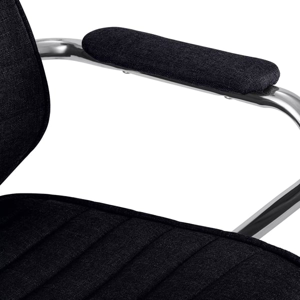Rako stofkontorstol, sort med krom-look metalstel