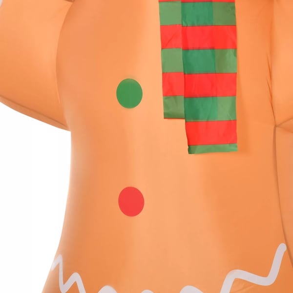 Uppblåsbar Pepparkaksgubbe 2.4m med LED, Väderbeständig Polyester, Gul