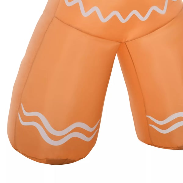 Uppblåsbar Pepparkaksgubbe 2.4m med LED, Väderbeständig Polyester, Gul