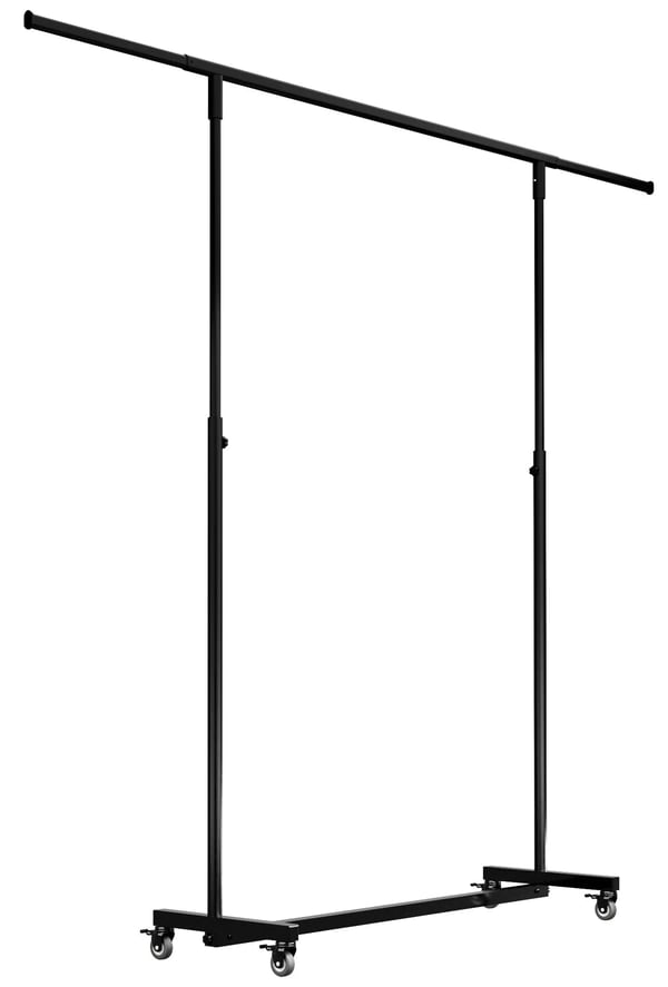 Soran Sammenklappeligt Tøjstativ med Stålrør, Sort Metal, 150x50x188 cm