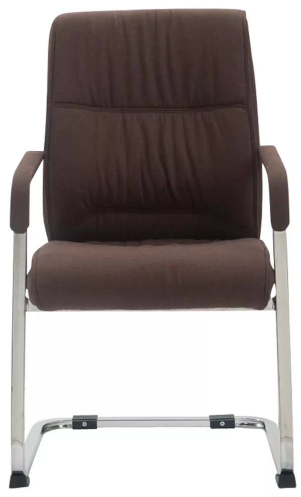 Set med 2 Anubis tyg cantilever stolar - brun, kromfärgad metallram, XL lastkapacitet