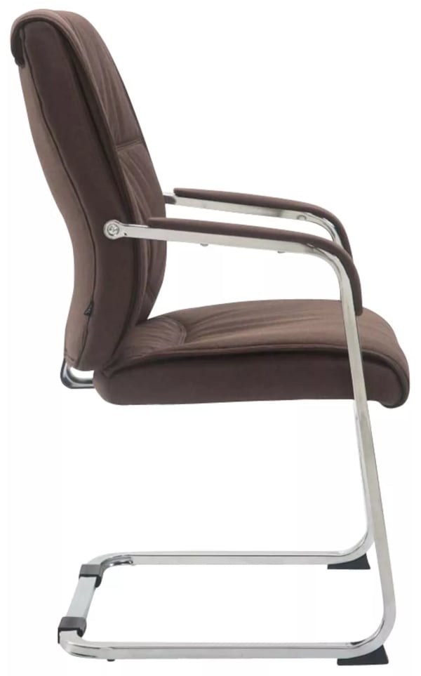 Set med 2 Anubis tyg cantilever stolar - brun, kromfärgad metallram, XL lastkapacitet