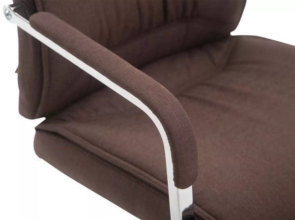 Set med 2 Anubis tyg cantilever stolar - brun, kromfärgad metallram, XL lastkapacitet