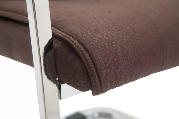 Set med 2 Anubis tyg cantilever stolar - brun, kromfärgad metallram, XL lastkapacitet
