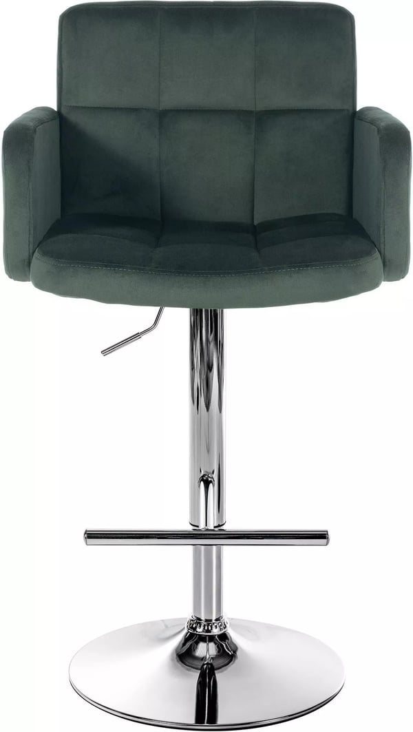 Sæt med 2 Los Angeles barstole, velour, krom