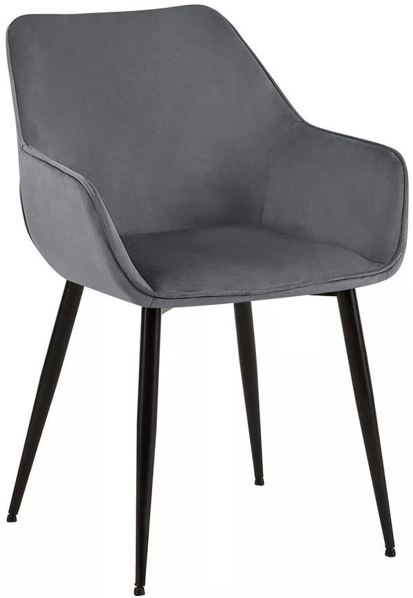 Vessa mørkegrå velour spisebordsstol med metalben