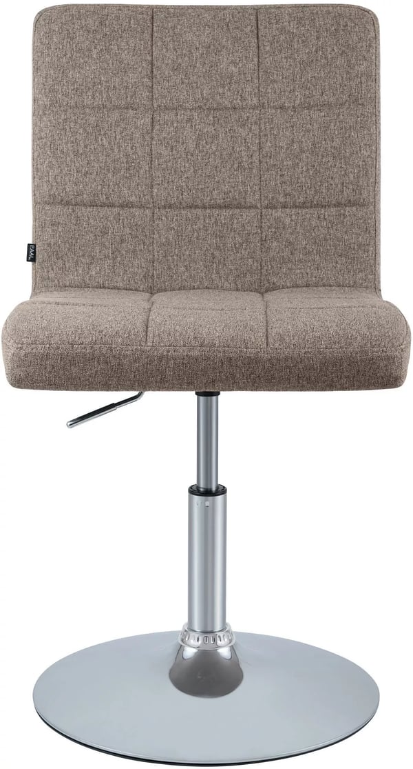 Ricky stofspisebordsstol med krom-look metalbase - Taupe