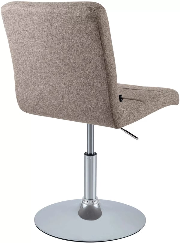 Ricky stofspisebordsstol med krom-look metalbase - Taupe