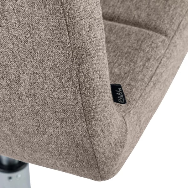 Ricky stofspisebordsstol med krom-look metalbase - Taupe