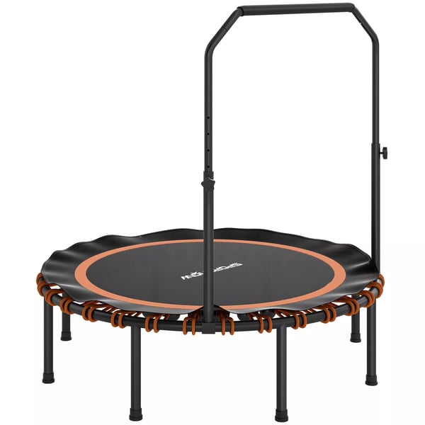SPORTNOW Fitness trampolin med justerbart håndtag - Stål, Plastik, Orange
