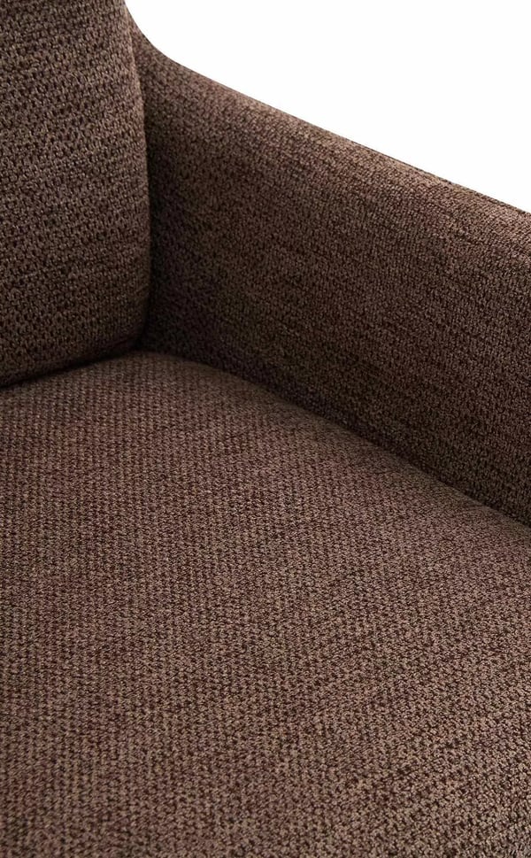 Sæt med 2 Pickett brune stofspisebordsstole med matsorte metalben og drejefunktion