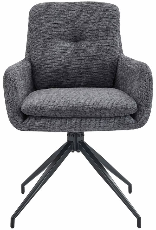 Pickett ruokatuolisetti 2 kpl tummanharmaa kangas, mattamusta metallijalusta