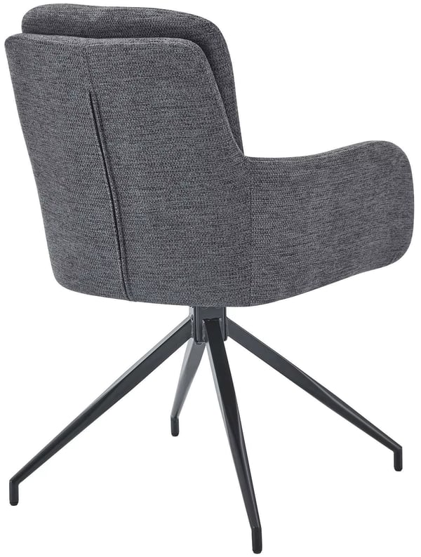 Pickett ruokatuolisetti 2 kpl tummanharmaa kangas, mattamusta metallijalusta