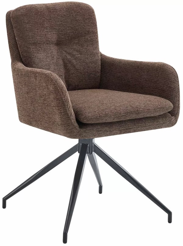 Pickett Brun Tyggklädd Matsalsstol med Svängfunktion och Metallbas (150 kg Lastkapacitet)