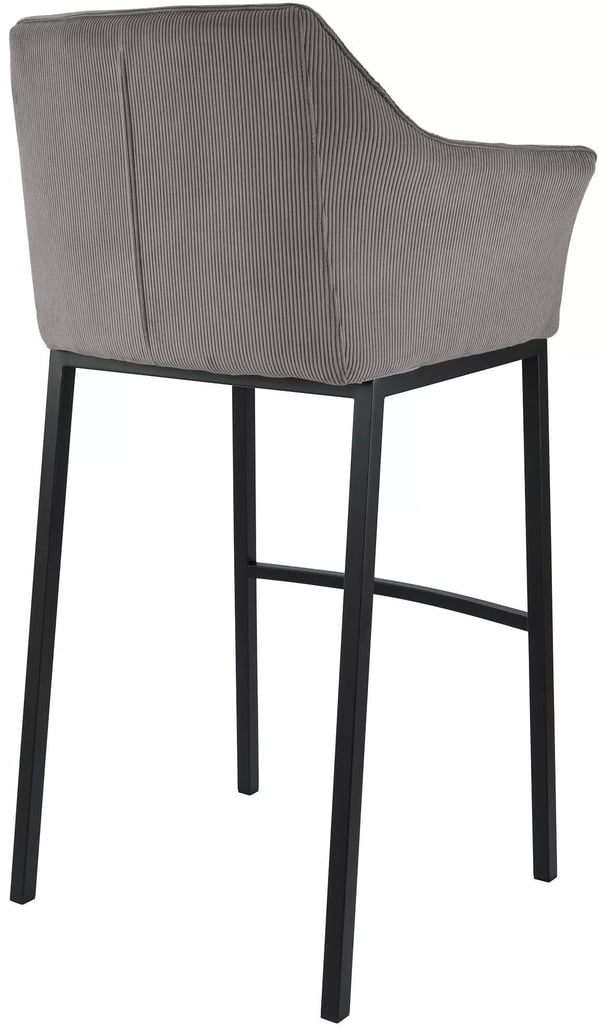 Damaso Cord Barstol med Fire-Benet Metalstel, Taupe, 83 cm Sædehøjde