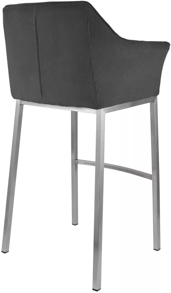 Damaso Barstol Mørkegrå Fløjlsbetræk Metal 4-Bens Ramme 83cm Sædehøjde - Maks. Belastning 240kg