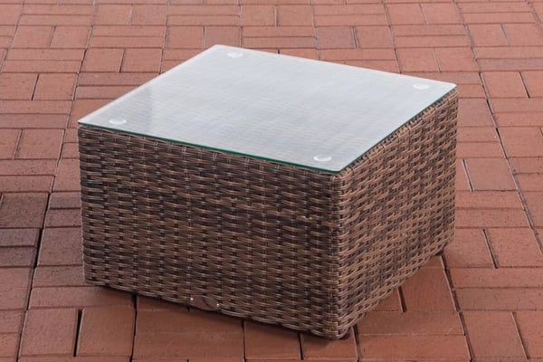 Genero/Liberi 5 mm polyrattan havebord - Heather Brown, aluminiumsstel
