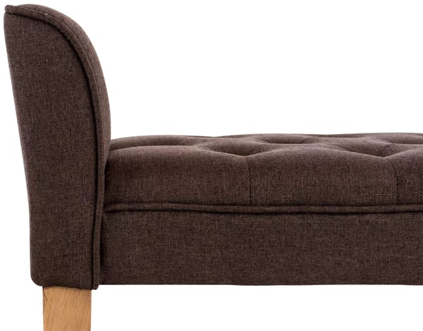 Cleopatra Chaiselong Bænk Polstret Stof 108 cm Bred Brun med Gummitræsben