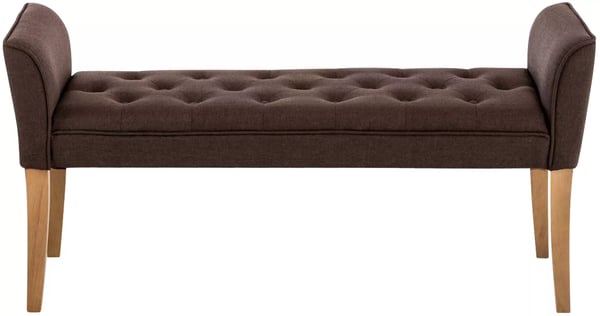 Cleopatra Chaiselong Bænk Polstret Stof 108 cm Bred Brun med Gummitræsben