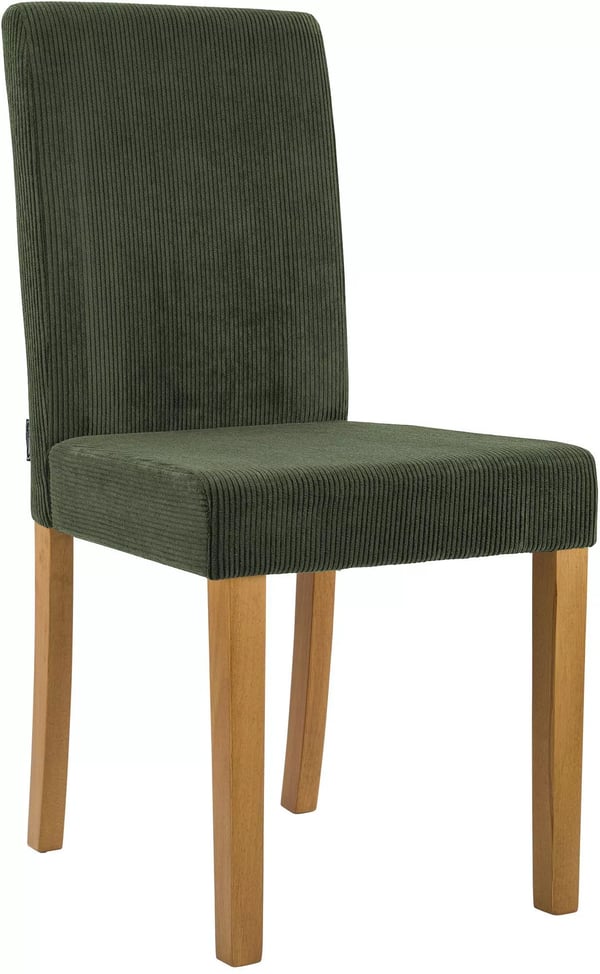 Ina Grön Corduroy Matsalsstol med Träben - Bekväm och Snygg Klädd Sits
