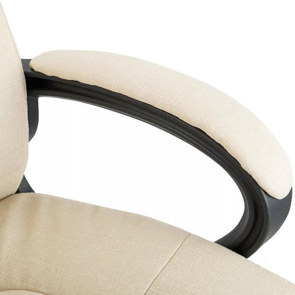 XL Sparta kontorstol i cremefarvet stof med plaststel, ergonomisk, op til 195 cm højde