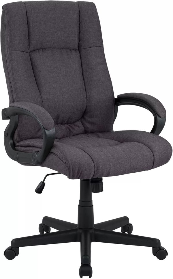 XL Sparta stofkontorstol - sort, plaststativ, ergonomisk, højdejusterbar, drejehjul