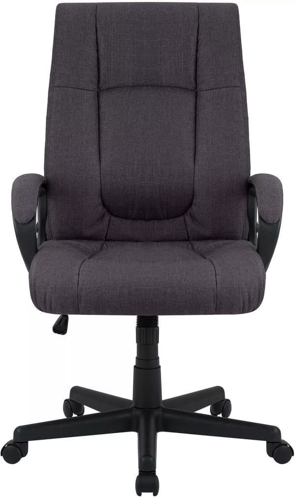 XL Sparta stofkontorstol - sort, plaststativ, ergonomisk, højdejusterbar, drejehjul