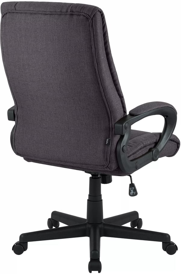 XL Sparta stofkontorstol - sort, plaststativ, ergonomisk, højdejusterbar, drejehjul