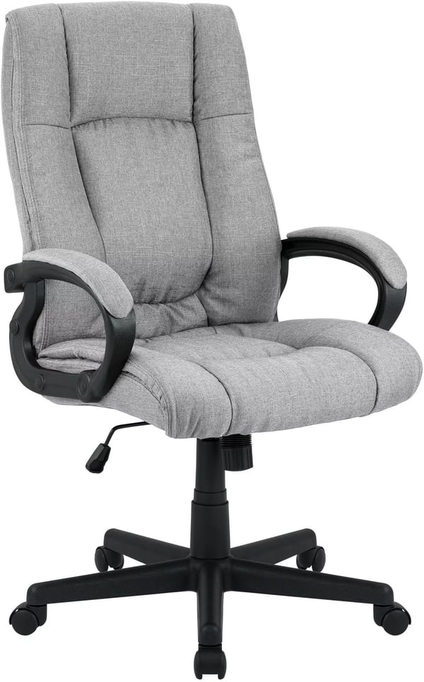 XL Sparta Grå Kontorsstol i Tyg med Plastställ, Höjdjusterbar, Ergonomisk Design